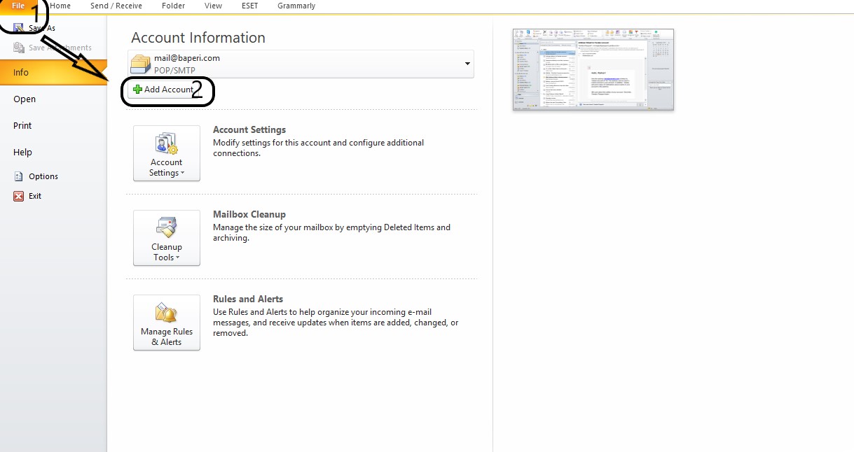 Outlook configuration step by step - Webmail